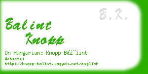 balint knopp business card